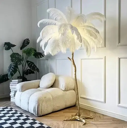 Feather Copper Floor Lamp